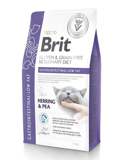 BRIT Veterinary Diets Cat Gastrointestinal Low Fat 5 kg per disturbi dell'apparato digerente del gatto