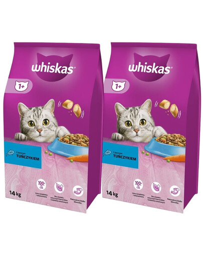 WHISKAS Adult  2 x 14kg cibo secco per gatti con tonno e verdure