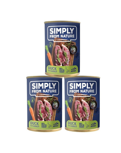 SIMPLY FROM NATURE Mokra karma dla psa Kaczka z marchewką 3 x 400 g