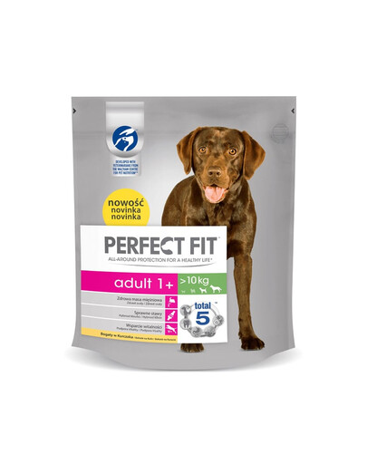 PERFECT FIT Adult (1 + ) Ricco di pollo per cani di taglia media e grande 5 x 825 g