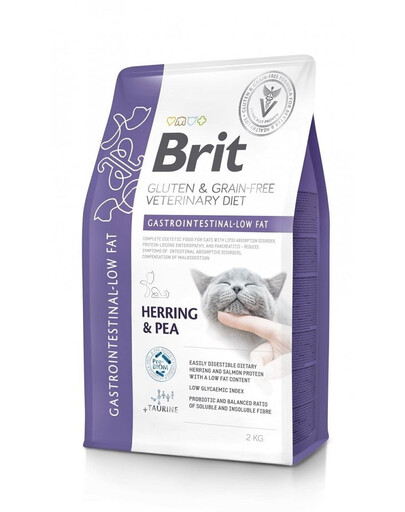 BRIT Veterinary Diets Cat Grain Free Gastrointestinal Low Fat 2 kg per disturbi dell'apparato digerente del gatto