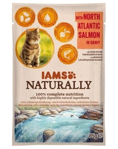Naturally Adult Cat with North Atlantic Salmon in Gravy 85 g