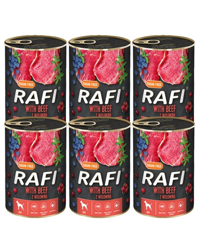 DOLINA NOTECI RAFI Beef z wołowiną mokra karma dla psa 6x400 g