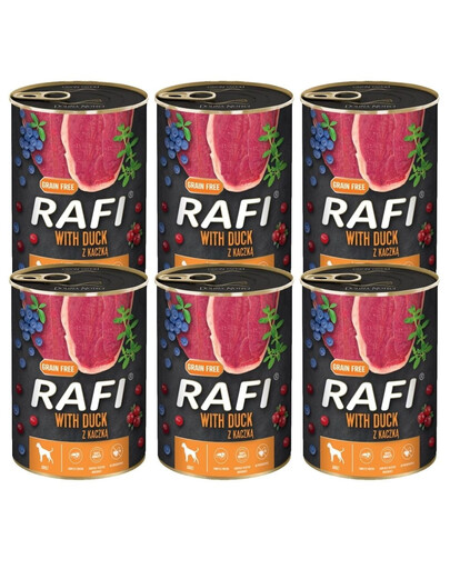 DOLINA NOTECI RAFI Duck z kaczką mokra karma dla psa 6x400 g