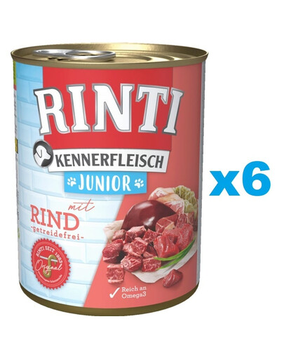 RINTI Kennerfleish Junior Beef 6x400 g z wołowiną dla szczeniąt