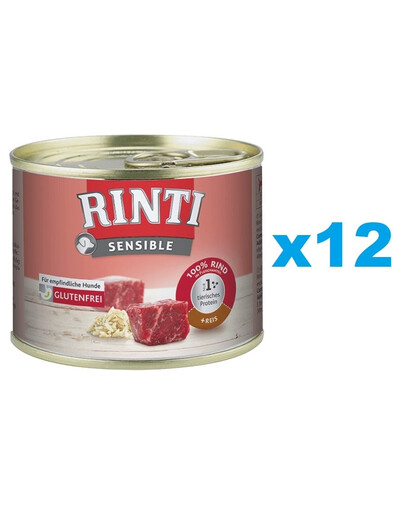 RINTI Sensible Wołowina z ryżem 12x185 g