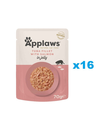 APPLAWS Cat Adult Pouch Tuna Fillet with Salmon in Jelly filet z tuńczyka z łososiem w galaretce 16x70 g