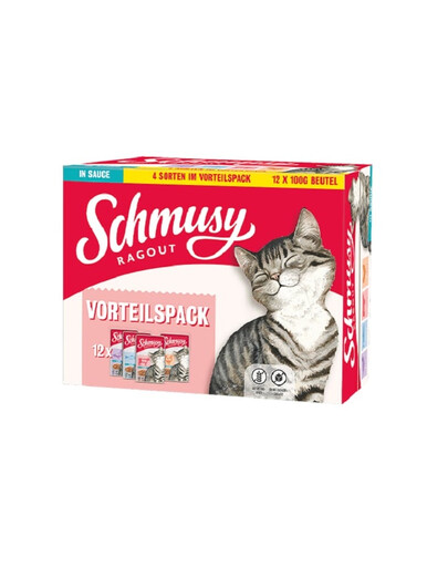 RAGOUT Adult in Sauce Multibox 12x100g saszetki w sosie z kurczakiem, z wołowiną, z łososiem, z kaczką