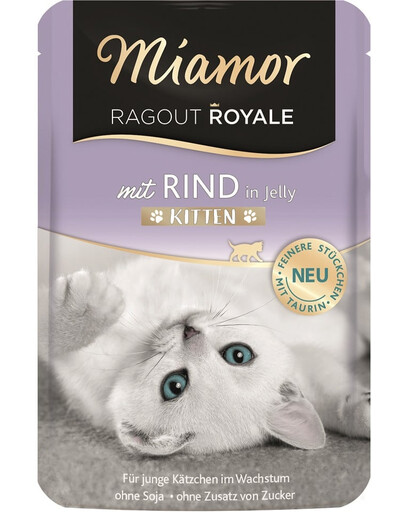 MIAMOR Ragout Royale in Jelly Beef Kitten manzo in gelatina per gattini  100 g