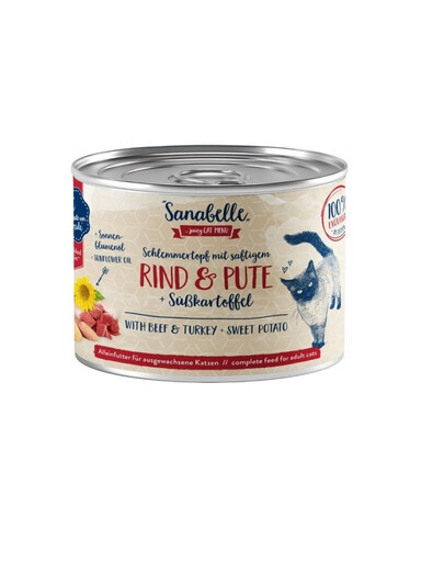 Wołowina & Indyk 180 g mokra karma dla dorosłych kotów