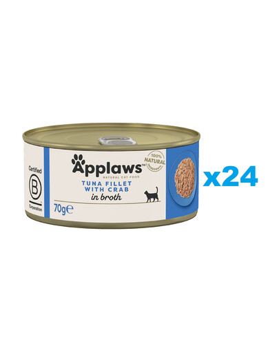APPLAWS Cat Adult Tuna with Crab in Broth tuńczyk i krab w bulionie 24x70 g