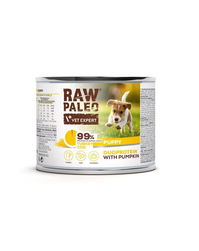 RAW PALEO Turkey&Cod Puppy 200g alimento umido tacchino con merluzzo per cuccioli