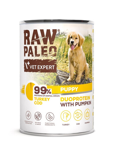 RAW PALEO Turkey Cod Puppy 400g alimento umido tacchino con merluzzo per cuccioli