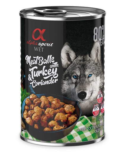 ALPHA SPIRIT Mięsne klopsiki 400 g bezzbożowa karma dla dorosłych psów