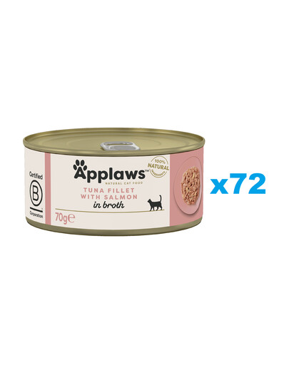 APPLAWS Cat Adult Tuna with Salmon in Broth tuńczyk z łososiem w bulionie 72x70 g