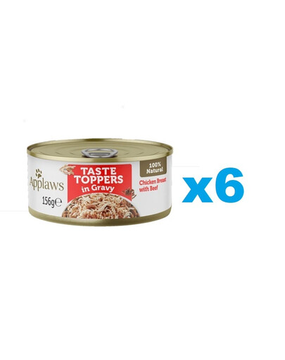 APPLAWS Taste Toppers Pierś z kurczaka z wołowiną w galaretce 6x156 g