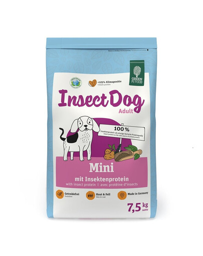 GREEN PETFOOD InsectDog Mini 7,5 kg cibo con insetti per cani di piccola taglia