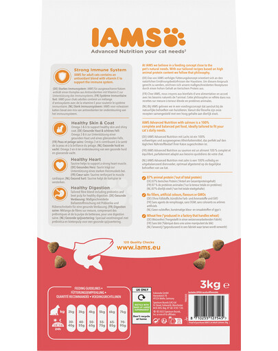 IAMS for Vitality dla dorosłych kotów z łososiem 3 kg