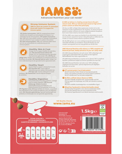 IAMS for Vitality Salmon karma dla kotów dorosłych z łososiem 1,5 kg