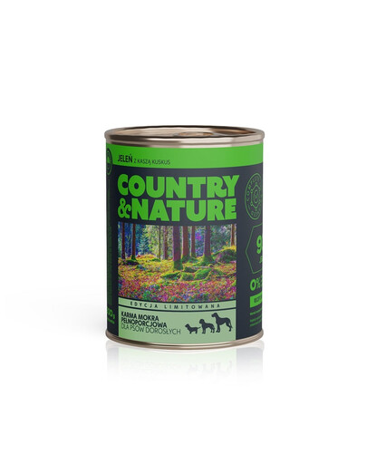 COUNTRY&NATURE Cibo umido senza cereali cervo con couscous 800 g