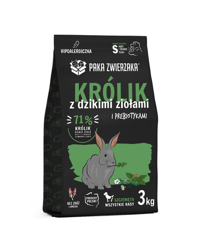 PAKA ZWIERZAKA Seventh Heaven Crocchette con Coniglio e Erbe Selvatiche per Cuccioli S 3kg