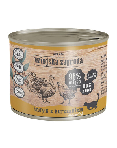 WIEJSKA ZAGRODA Kitten Tacchino e pollo per gattini 200 g