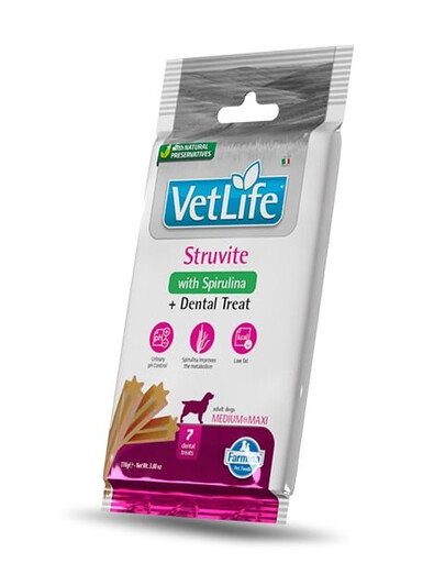 FARMINA Vet Life Dental Treat Struvite Medium/Maxi 100 g (7 pz) snack dentale per cani di taglia media e grande