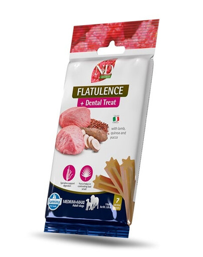 FARMINA N&D Quinoa Dental Treat Flatulence Medium/Maxi 100 g (7 pz) snack dentale per cani di taglia media e grande