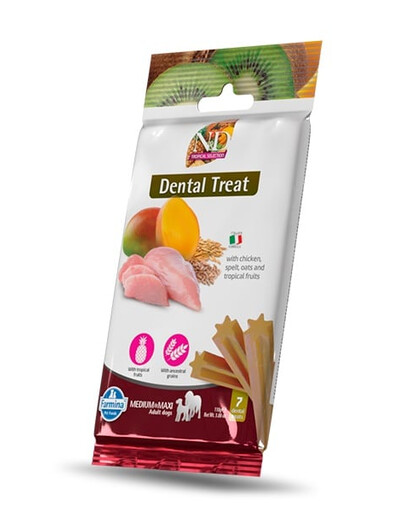 FARMINA N&D Tropical Selection Dental Treat Chicken Medium/Maxi 100 g (7 pz) snack dentale per cani di taglia media e grande