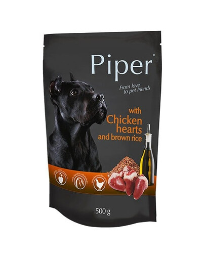 PIPER z sercami kurczaka i ryżem 500 g mokra karma dla dorosłych psów