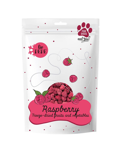 PAKA ZWIERZAKA PEPE Freeze-dried frutta liofilizzata per cani lamponi 15 g