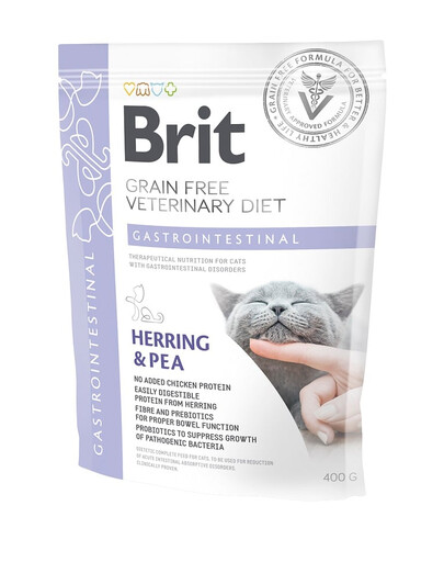 BRIT Veterinary Diets Cat GF Gastrointestinal Low Fat 400 g cibo dietetico senza cereali per disturbi gastrointestinali del gatto