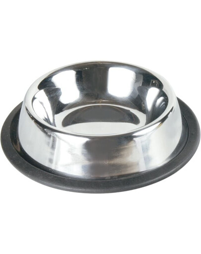 TRIXIE Ciotola in acciaio inox con bordo in gomma 0,2l