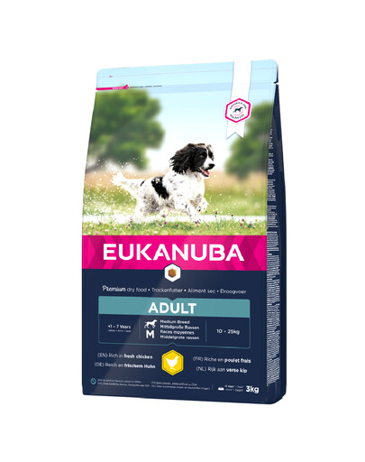 Active Adult Medium Breed bogata w świeżego kurczaka 3kg