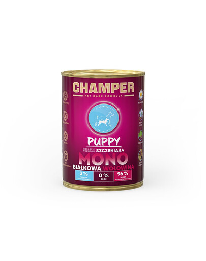 CHAMPER Puppy Manzo alimento monoproteico per cuccioli 400 g