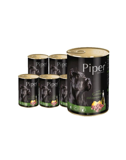 DOLINA NOTECI PIPER z dziczyzną i z dynią mokra karma dla dorosłych psów 24x400 g