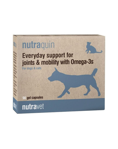 NUTRAVET Nutraquin 90 capsule per le articolazioni con Omega 3 per cani e gatti