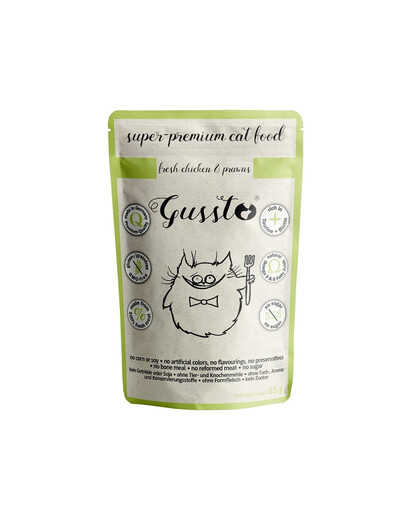 GUSSTO Cat Fresh Chicken Prawns sachet 85 g cibo umido per gatti pollo con gamberi