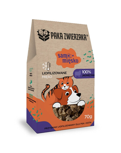 PAKA ZWIERZAKA Samo mięsko Carne liofilizzata di agnello per cani e gatti 70 g