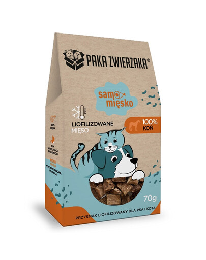 PAKA ZWIERZAKA Samo mięsko Carne di cavallo liofilizzata per cani e gatti 70 g