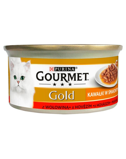 GOURMET Gold Sauce Delights con manzo, 85 g, cibo umido per gatti