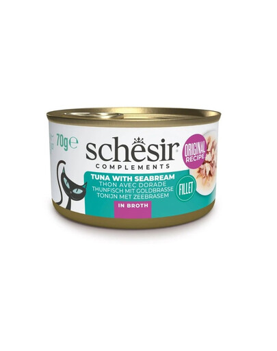 SCHESIR Tonno con orata in brodo per gatti 70 g