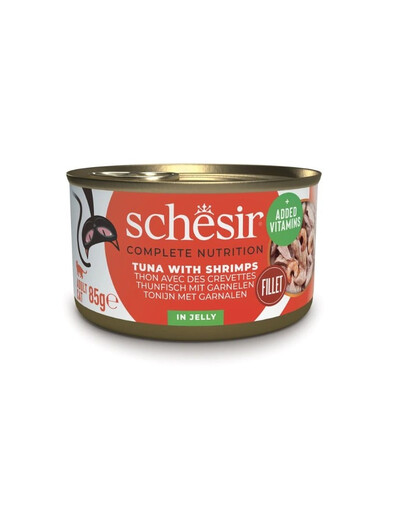 SCHESIR Tuńczyk z krewetkami w galaretce dla kotów 85 g