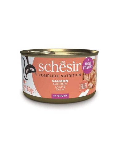 SCHESIR Łosoś w bulionie dla kotów 85 g