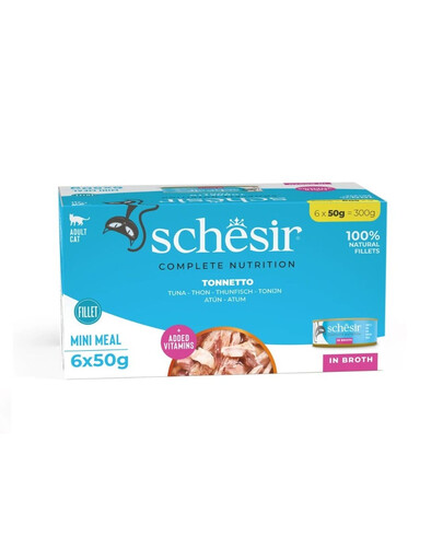 SCHESIR Tuńczyk w bulionie dla kotów 6x50 g