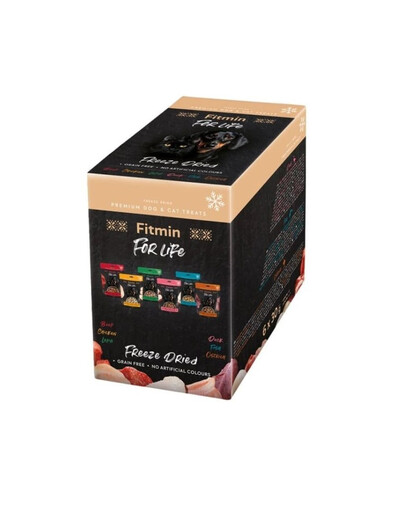 FITMIN For Life Freeze dried Multipack Mix di sapori 6x30 g snack liofilizzato per cani e gatti