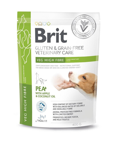 BRIT Veterinary Care Gluten e Grain Free Veg High Fibre 400g cibo complementare vegetariano per cani