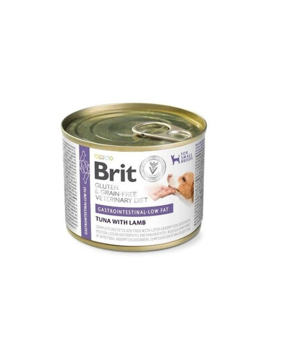 BRIT Veterinary Diet Grain Free Gastrointestinal low fat 200 g alimento con tonno con agnello per cani con un sistema digestivo sensibile e predisposizione all'obesità