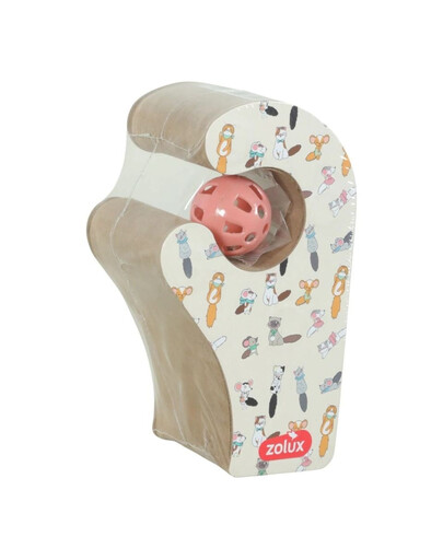 ZOLUX Tiragraffi per gatti CHATOUILLE pieghevole doppio con palline e erba gatta