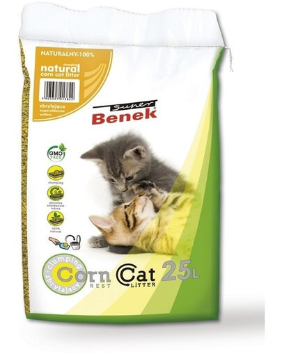 BENEK Super Corn cat Żwirek kukurydziany naturalny 25 l (15,7 kg)